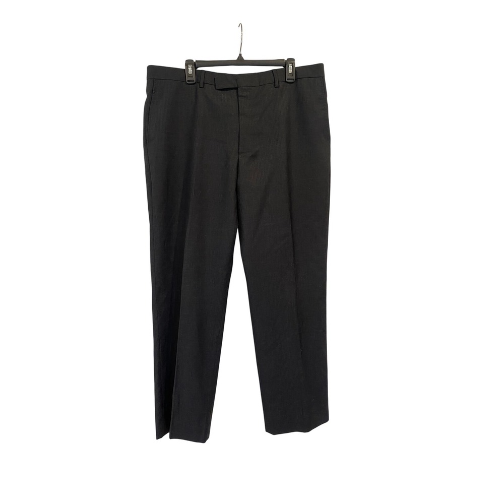 Ted Baker Mens Charcoal Pinstripe Dress Pants Flat Front Size 38x30 Suit EUC